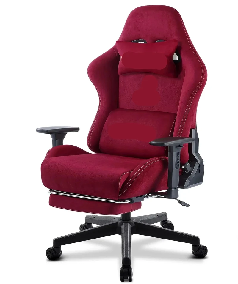 Gaming Stoel - Bureaustoel Ergonomisch - Stoelen - Kantoorstoel - met 360° Draaiend Zitvlak - Verstelbare Computerstoel - met Voetsteun en Hoofdsteun - Rood