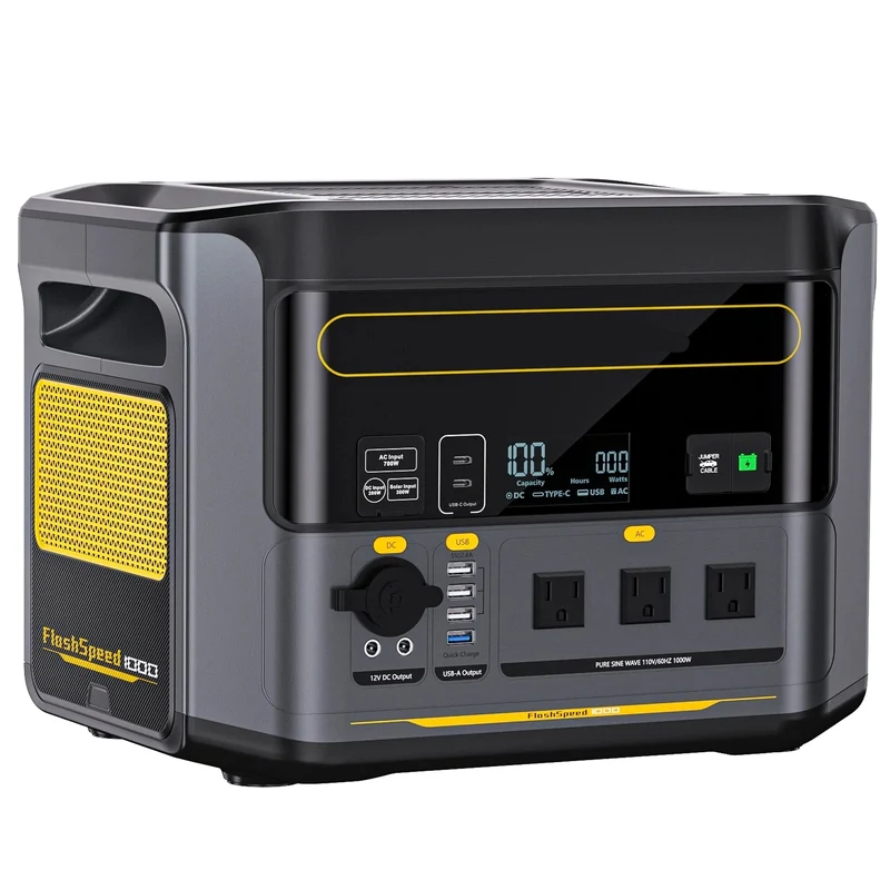 Powerstation - Stroomgenerator - Powerbank - Draagbare - LiFePO4 Batterij - 1548Wh - 1000W - Zonnegenerator - USB-C 100W - LED Zaklamp - 10 Beschermingssystemen