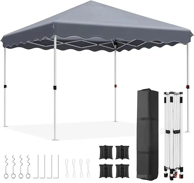 Tuinpaviljoen - Partytent - Partytenten - Paviljoen - Easy up Partytent - 3x3m - Waterdicht - Pop-up Tent - Opvouwbare - Inclusief 4 Gewichtszandzakken en Draagtas - Zwart
