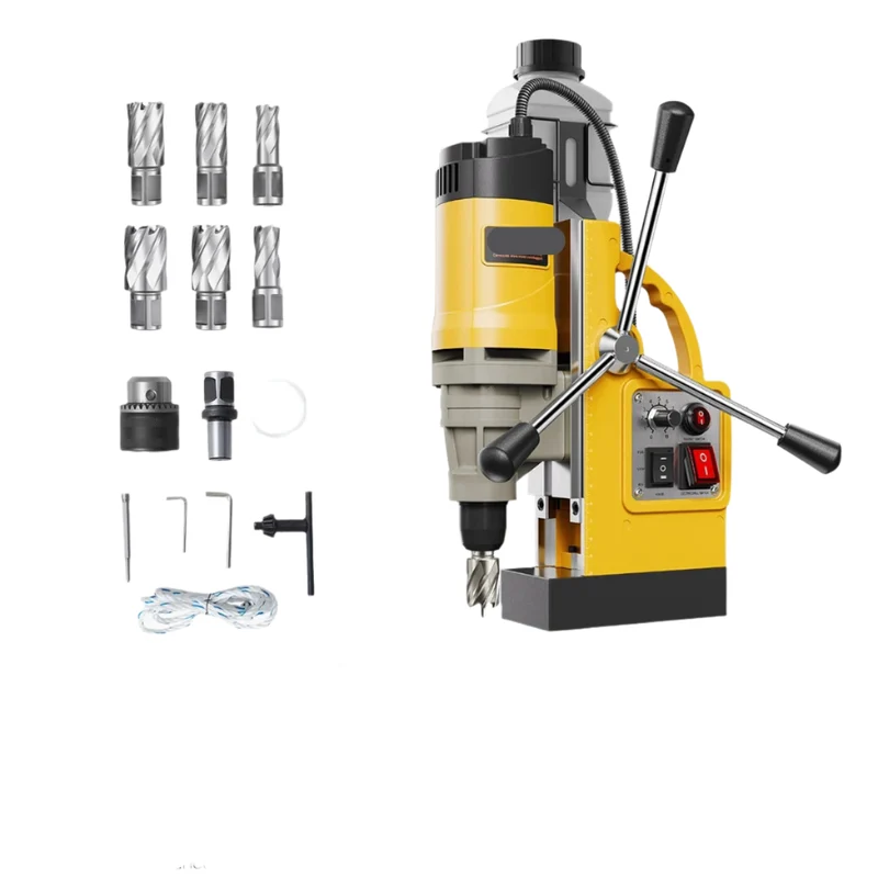 Magneetboormachine - Elektrische Boorpers - Industriële Kernboormachine - Magnetische Boormachine - Boormachine - 1450W - 50 mm Boordiameter - 50 mm Boordiepte - Voor Staal en IJzer - 6 Boortje