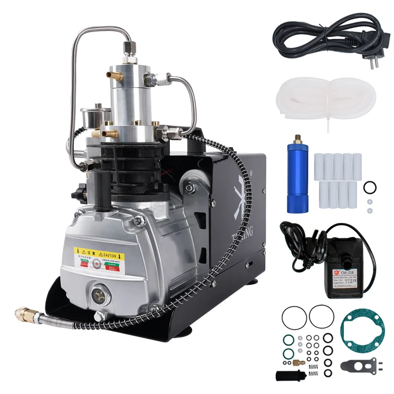 Luchtcompressor - Compressor - Luchtpomp - Airpress Compressor - 4500Psi - 300bar - PCP - Hoge Druk Pneumatische Luchtpomp – Ingebouwde Ventilator - Geschikt voor Luchtgeweren en Scuba Tanks - Handmatige Versie – 220V