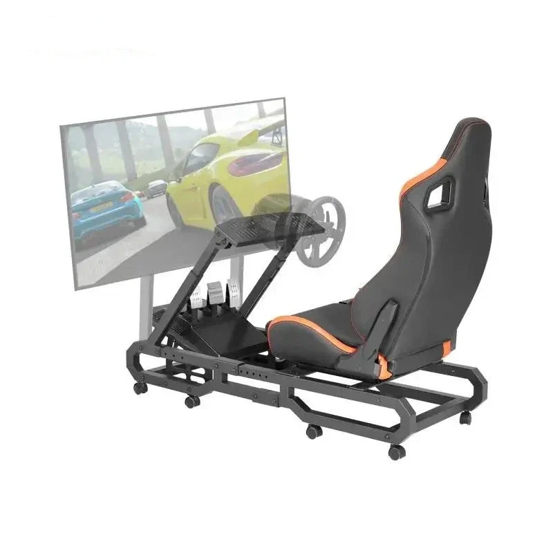 Racestoel - Cockpit Simulator - Volledig Verstelbaar - Met Beeldscherm Bevestiging - Bruikbaar met Racestoel - Stabiel Frame - Klein - 330 kg Draagkracht - Met Comfortabele Stoel