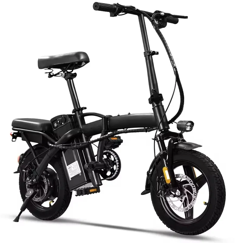 Elektrische Fiets - Gas Fiets - Mini E-bike - Draagbare - Opvouwbare - voor Volwassenen - Stedelijke Forens - 400W - 48V - 10.4Ah - 25 km/h - 6W LED-koplampen - Zwart