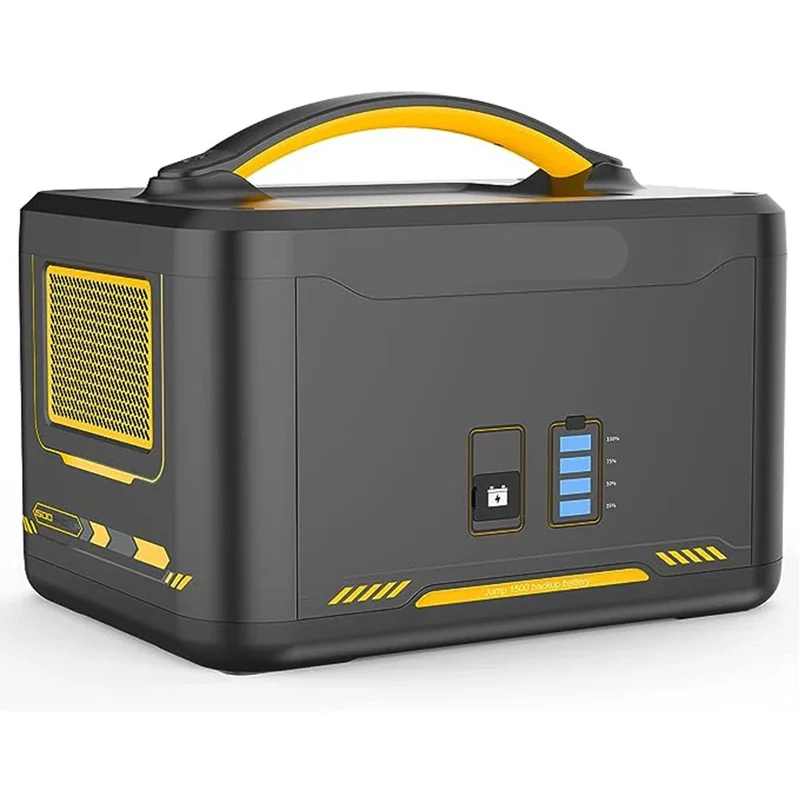 Powerstation - Stroomgenerator - Mini-Generator - Draagbare - met extra batterij - 1548 Wh - LiFePO4 - 3500 mAh - -20°C to 55°C - voor Thuis - Tenten - Buiten - Kamperen - 36 x 27 x 28 cm - Zwart/Geel