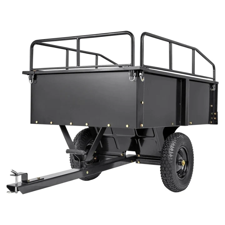 Tuinaanhangwagen - Utility Trailer - Dumpkar - Zwaar Uitgevoerd - met Afneembare Zijkanten - voor Rijden - Grasmaaier - Tractor - Ijzer - 200 x 76 x 76 cm - Zwart