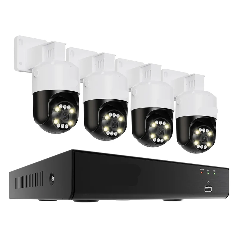 Beveiligingscamerasysteem - Openlucht - CCTV camerasysteem - 8-Kanaals NVR - IP66 Waterdichte - Bewakingscamera - Beveiligingscamera - AI Detectie en 2TB Opslag - 4x 5MP Cameras