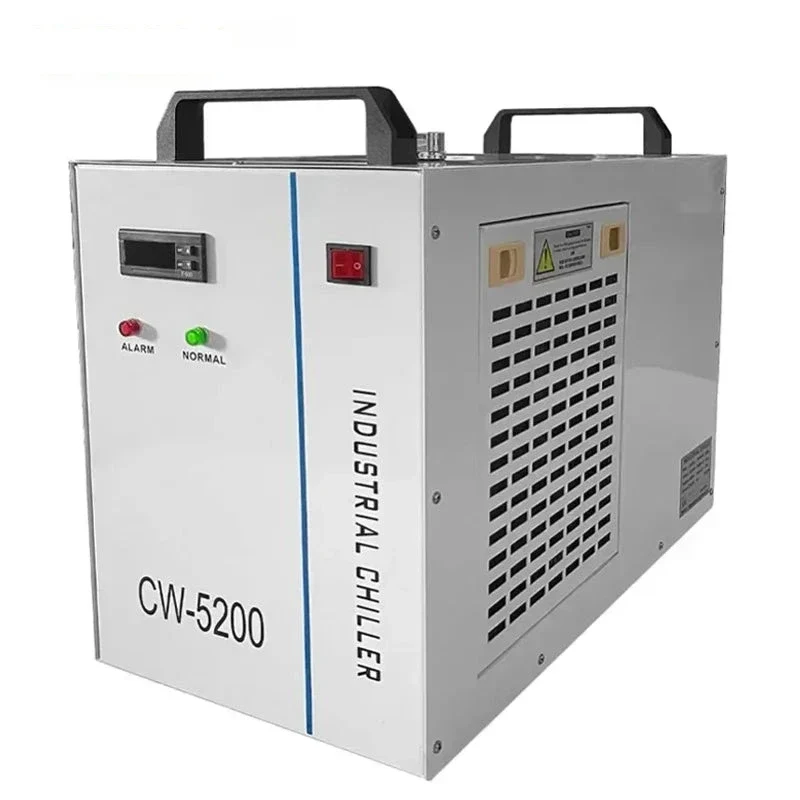 Industriële Waterkoeler - Chiller Industriële - 220V - Luchtgekoeld - 6L Capaciteit – 10L/min – Voor CO₂ Laserbuizen tot 130W - 580×290×470mm - voor Lasergraveermachine Koeling - Waterchiller met Alarmfunctie - Wit