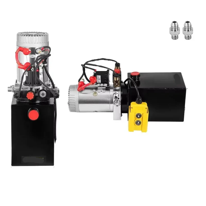 Hydraulische Pomp - Dumptrailerpomp - Hydraulisch Apparaat - 12V DC - 20 Quart Stalen Olie Reservoir - Dubbelwerkende Power Unit - 2 Werkingsstanden - Voor Dumptrailer, Truck Lift – Inclusief Afstandsbediening - Zwart