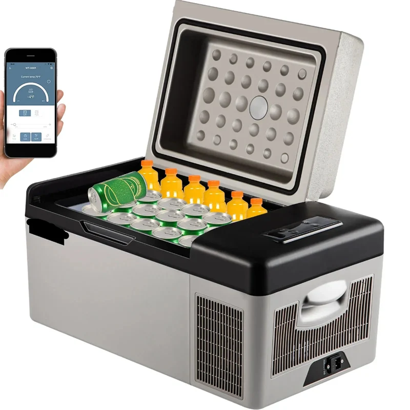 Autokoelkast - Koelbox - Elektrische Koelbox - Compressorkoelkast - 35L - 12/24V DC en 110-240V AC - Draagbare - Mini Elektrische Koeler - Geschikt voor Auto, RV, Camping en Thuisgebruik