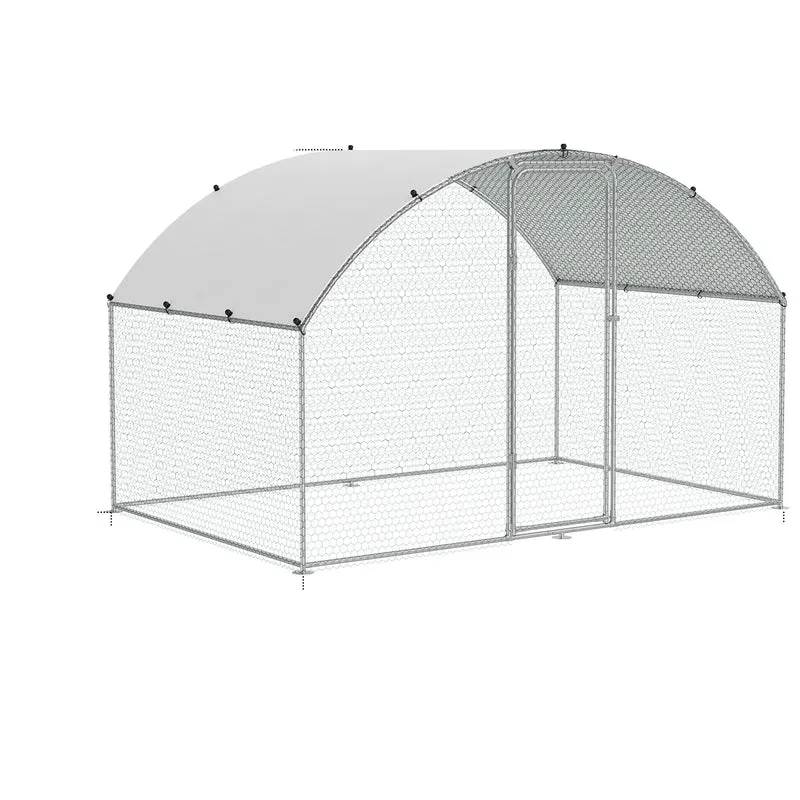 Kippenren - Kippenhokken - Kippenhok - Inloop Kippenren - Grote Metalen - 2x3x2m - met Dak - Koepel Ontwerp - Weerbestendige - Kippenkooi - Verzinkt Stalen Frame - met PE Net - voor Tuin - Boerderij - Eenden - Konijnen & Pluimvee