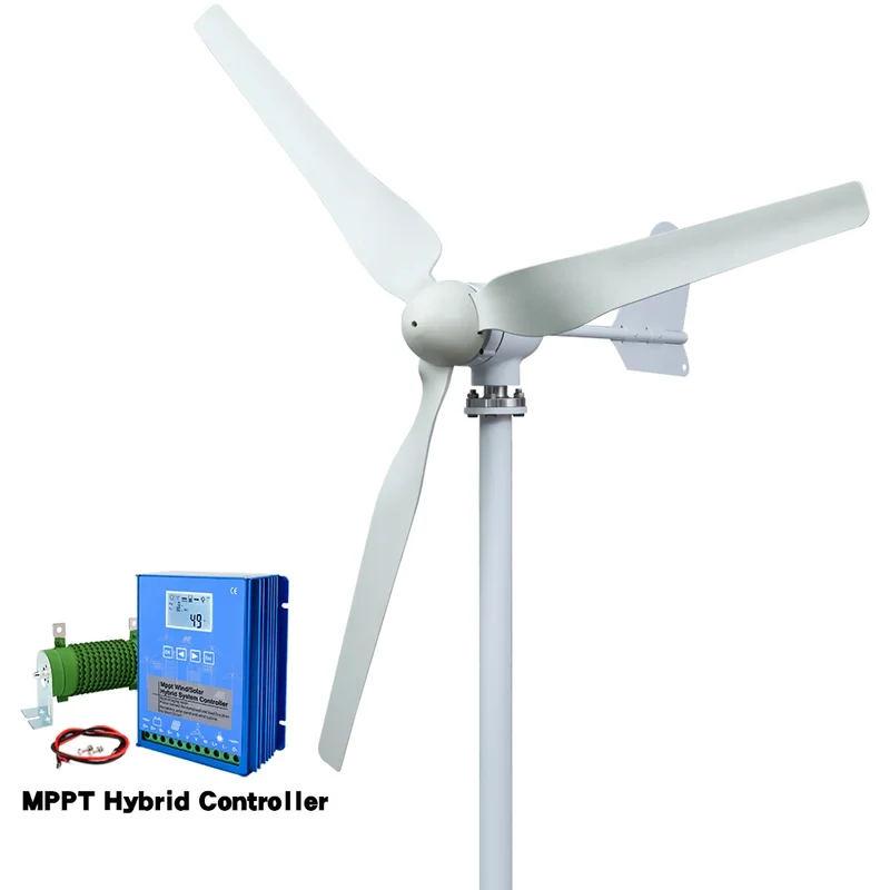 SMARAAD Horizontal Wind Generator 4000W Turbine MPPT Controller 12V 24V 48V Low Noise Medium Windmill Household Small