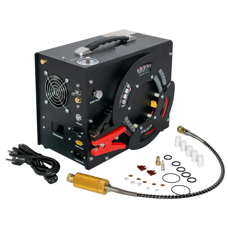 Luchtcompressor - Luchtcompressor Bandenpomp - Airpress Compressor - 300Bar - 4500Psi PCP - 110V - met Ingebouwde 12V Draagbare Stroomadapter Ventilator