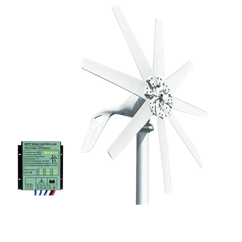 Windturbine - Windmolen - Windturbine Generator - Windenergie - 2000W - 12V - met MPPT Controller - Stille en Efficiënte Energieoplossing - voor Thuisgebruik