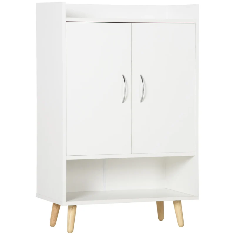 Schoenrek - Schoenenkast - Voor 12 Paar Schoen - Met 4 Planken - 2-deuren - Houtmelamine - Hout - 60 x 30 x 92 cm - Wit