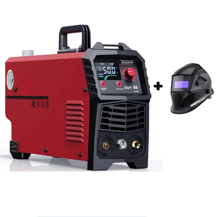 Plasmasnijder - Plasmasnijdermachine - Plasmasnijderapparaat - Digitaal Inverterlassen - met Lashelm - Draagbare - Arc - 220V - 50A DC-omvormer - IGBT - LED-display - HF contactloze snijmachine - voor thuisgebruik
