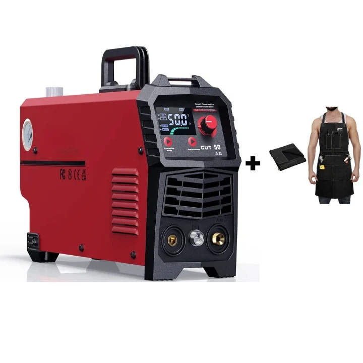 Plasmasnijder - Plasmasnijdermachine - Plasmasnijderapparaat - Digitaal Inverterlassen - met Werkende Schort - Draagbare - Arc - 220V - 50A DC-omvormer - IGBT - LED-display - HF contactloze snijmachine - voor thuisgebruik