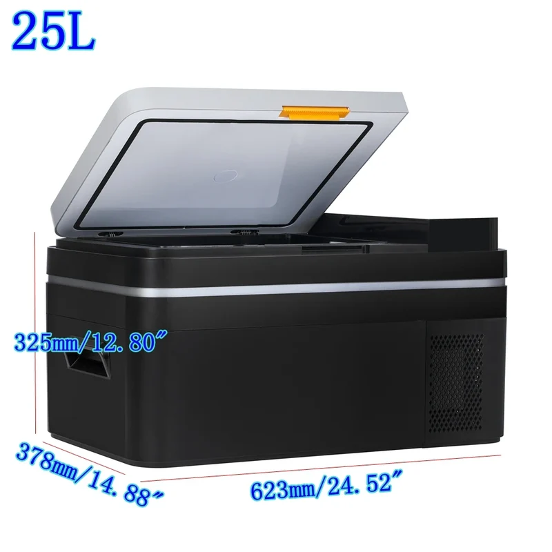 Mini Koelkast - Auto Koelkast - Mini Fridge - Frigo - Draagbare - Kleine -Compressor Koelbox - Elektrische Vriesbox - Enkel Zone - Digitaal Display - Compacte - 220V - 25L - 62.3 x 37.8 x 37 cm - Zwart