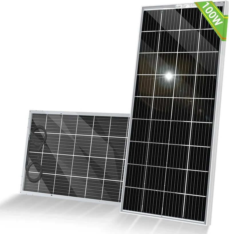 Zonnepaneel - Zonnepaneelset - Draagbaar - Opvouwbare - Flexibele - Waterdict - Outdoor Emergency Backup - met Bifaciaal Ontwerp - voor Thuis - Tenten - Buiten - Kamperen - Waterdicte - 100W - 100 x 53 x 30 cm - Zwart & Zilver