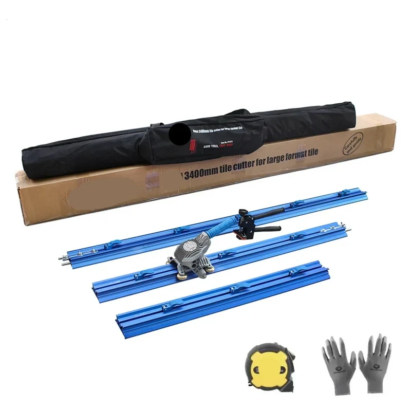 Handmatige Tegelsnijder - Tegelsnijmachine - Tegelsnijder - Grote Formaat Tegels - 3400mm - met Lasergeleider - Connectable Slim System - met Zuignappen en Draagtas