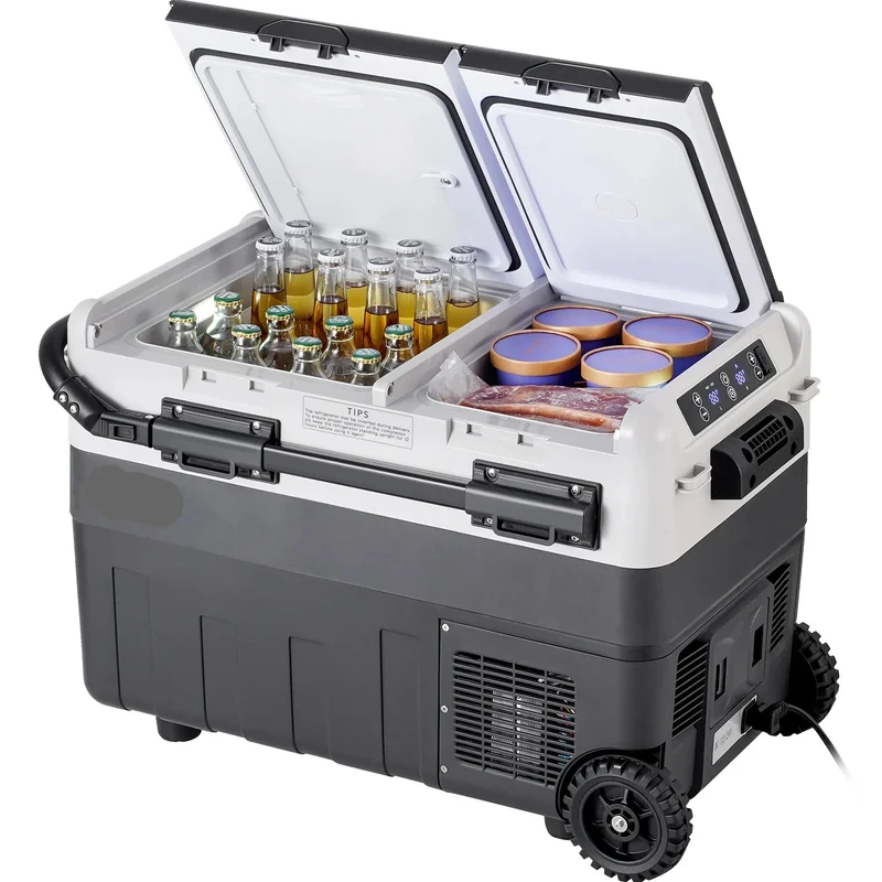 Auto Koelbox - Compressor Koelbox - Compressor Koelkast - Koelbox - 40L- Dual Zone - Mini Vriezer - -20°C tot 20°C - 12V/24V & 230V - Met Wielen & Handvat - Voor Auto - Camper - en Camping