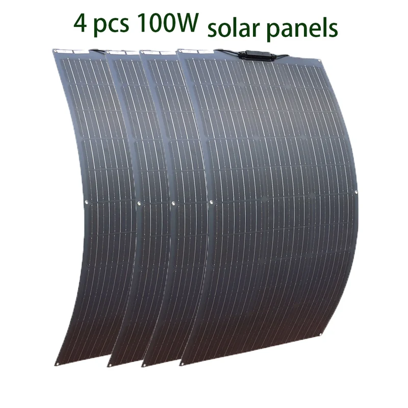 Zonnepaneel - Zonnepanelen - Monokristallijn - Flexibel - Buigzaam - 400W - Waterdicht - voor Camper - Boot - Caravan - Outdoor en Off-Grid