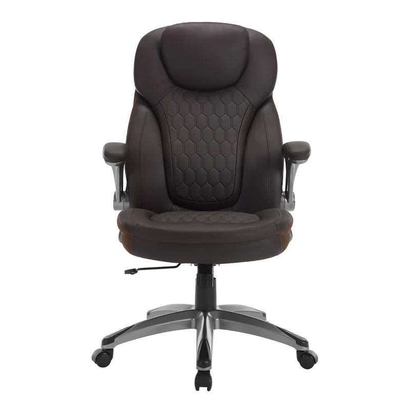 Bureaustoel - Swivel Stoel - met Hoofdsteun - Verstelbare - Rugleuning - Ergonomische - Draaibare - 67.5 x 73 x 110.5-120 cm - Donkerbruin