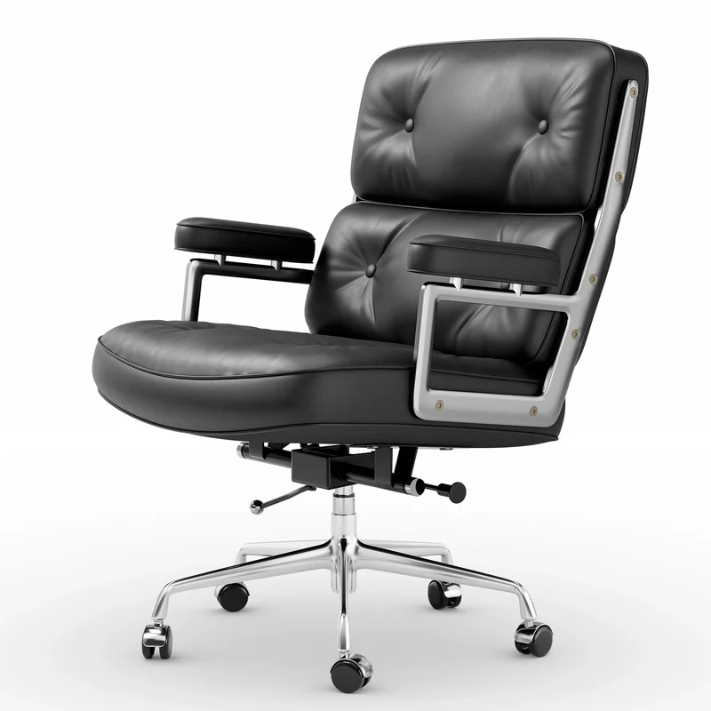 Bureaustoel Ergonomisch - Stoelen - Gaming Stoel - Kantoorstoel - Leren - Verstelbare Hoogte - Executive Stoel - Kantelbare Rugleuning - Draaibaar - Met Armleuningen - voor Thuis en Kantoor - Zwart/Zilver