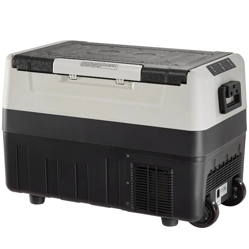 Mini koelkast - Auto Koelkast - Mini Fridge - Frigo - Draagbare Compressor Koelbox - Elektrische Vriesbox - 12/24V DC - 100-240V AC - 60W - ≤ 45dB - 35L - 65.2 x 36 x 50 cm - Grijs & Zwart