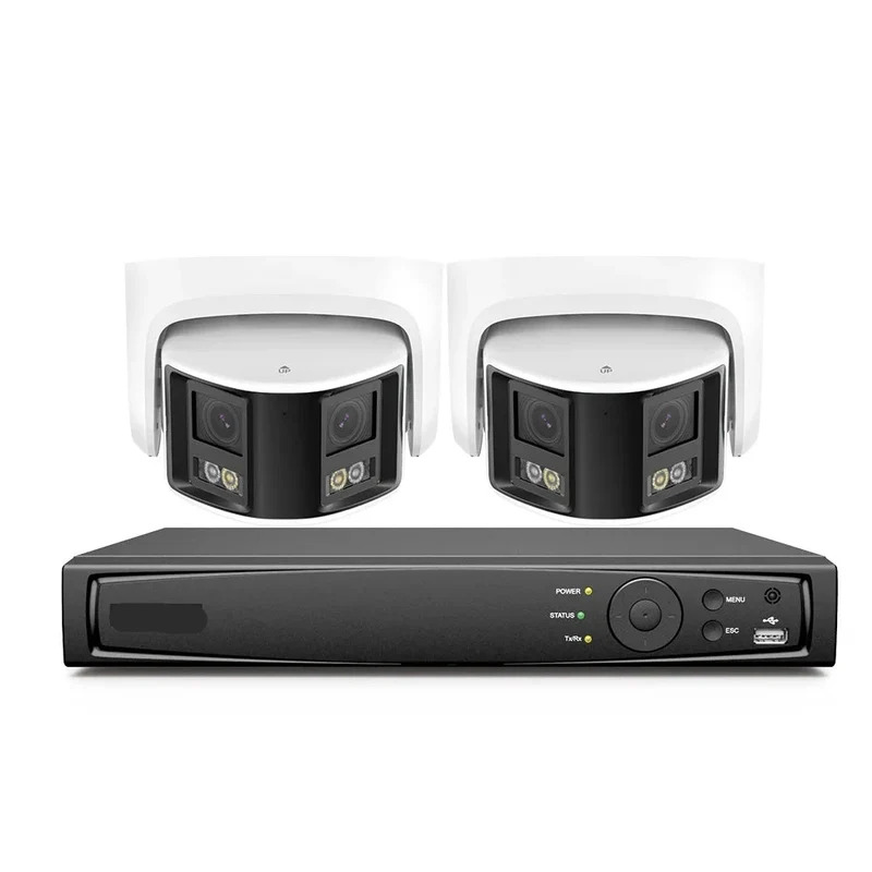 Beveiligingscamerasysteem - Camerabewaking - Beveiligingscamera - POE Camera Kit - Tweeweg Audio - 8CH NVR - 2 Camera's - Weerbestendig - Nachtzicht & Bewegingsdetectie - Binnen en Buiten - Ingebouwde HDD: 4T