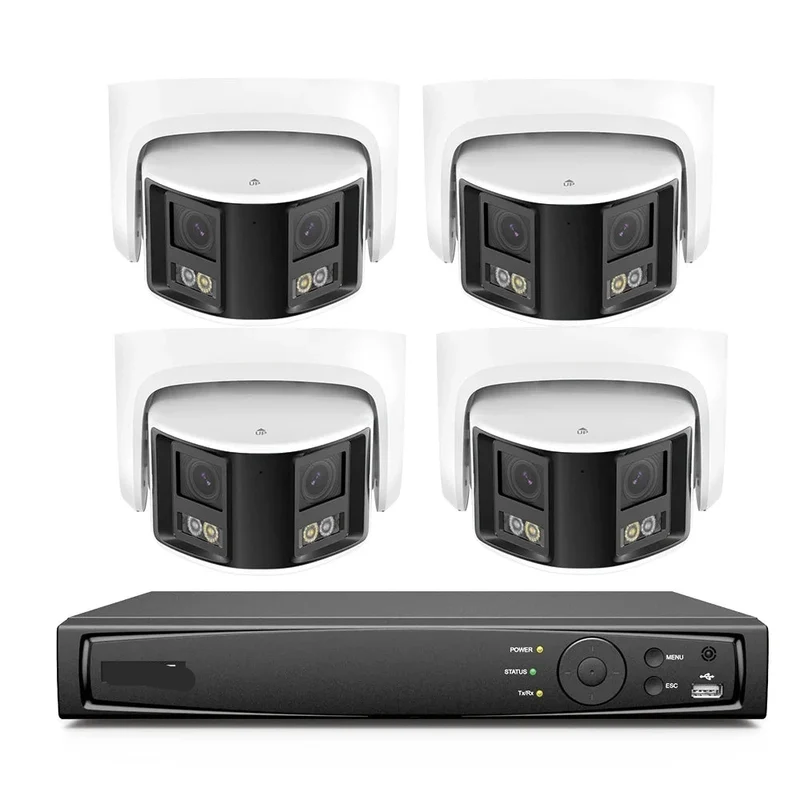 Beveiligingscamerasysteem - Camerabewaking - Beveiligingscamera - POE Camera Kit - Tweeweg Audio - 8CH NVR - 4 Camera's - Weerbestendig - Nachtzicht & Bewegingsdetectie - Binnen en Buiten - Ingebouwde HDD: 2T