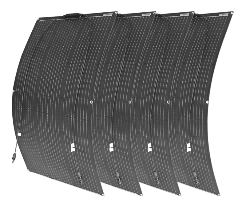 Zonnepaneel - Zonnepanelen - Monokristallijne Solar Kit - Flexibel - ETFE - Buigzaam - Waterdicht - Lichtgewicht - 400W - 4 Stuks - voor Boot - Camper - Caravan - RV of Tuin