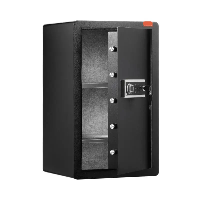 Veiligheidskluis - Kluis - Sleutelkluis - Sleutelkastje - 4CU.FT - met Dubbele Toegang - Sleutel, Wachtwoord & Vingerafdruk – Brandwerende Opbergbox met LED & Sleutelrek