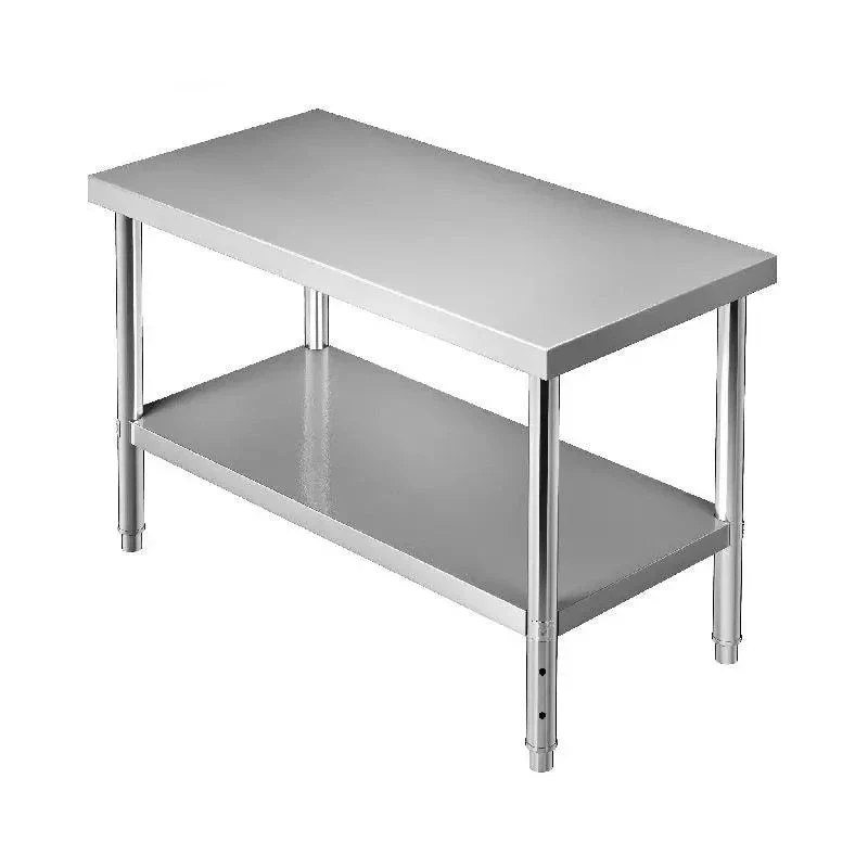Roestvrijstalen Werktafel - Keukentafel - Keuken Werktafel - Keukeneiland - Werkbank - Verstelbare Onderniveau - 72x30x34inch - Industriële Werktafel RVS - Met Opbergruimte