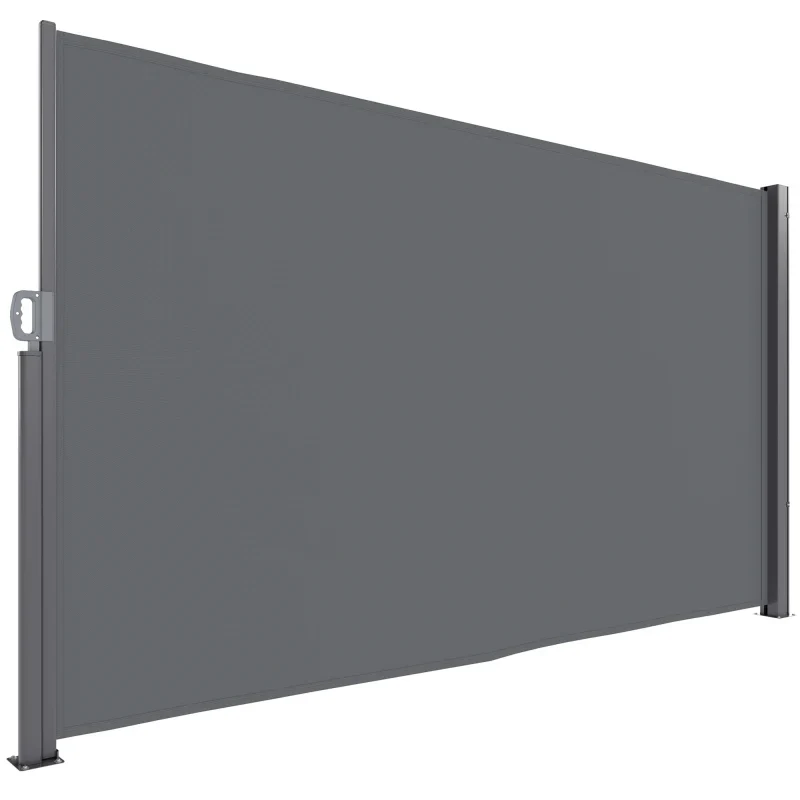 Windscherm - Tuinscherm - Uitschuifbare Zijluifel - Opvouwbare Windschermen - 300x180cm - Opaak Privacy Scherm met Muurbeugel – Windbescherming & Zonwering