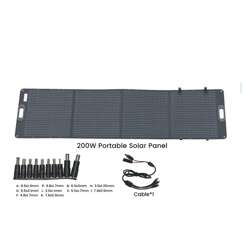 Zonnepaneel - Sun Power - Zonneenergie - 200W - 12V tot 24V - Flexibel ETFE Zonnepaneelen -Opvouwbaar – Draagbaar – Monokristallijn – IP68 Waterdicht – Geschikt voor Kamperen & Outdoor Gebruik