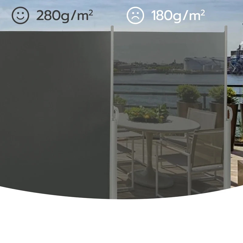 Windscherm - Tuinscherm - Zijluifel - Opvouwbare Windschermen - 200 x 300 cm - Volledig Aluminium Frame – Waterdicht - UV 30+ Bescherming – Privacy Scherm voor Buiten - Donkergrijs