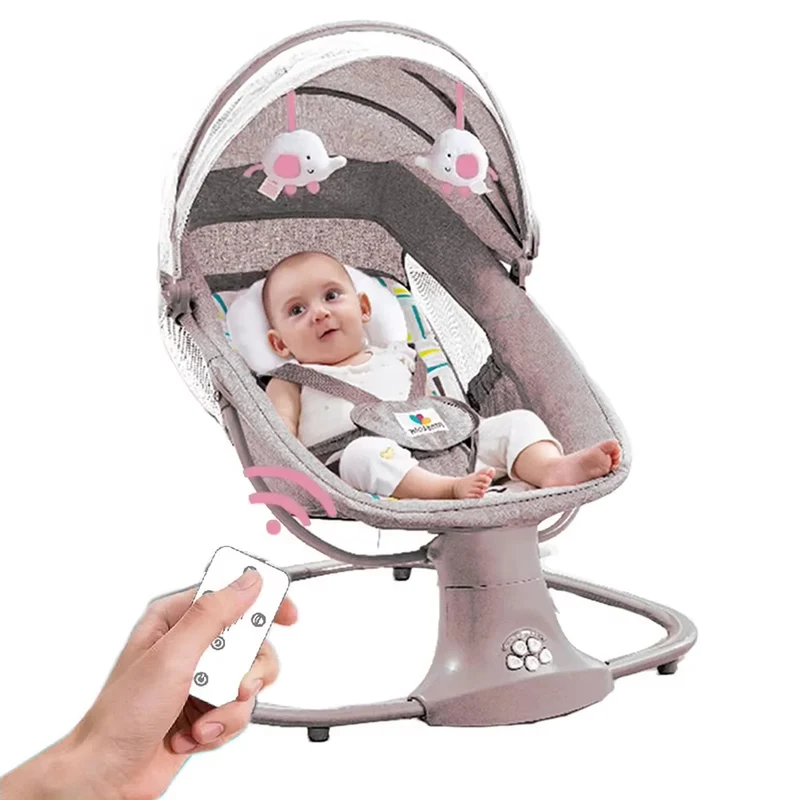 Elektrische Wipstoel - Baby Schommel - Baby Automatische Schommelstoel - Babybedje - Wipstoel - Automatische Wieg voor Baby’s - Schommelbedjev - Comfortabel & Veilig - Afstandsbediening - Roze