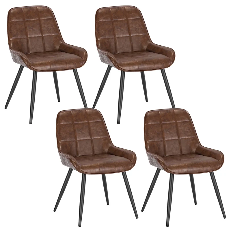 Eetkamerstoelen – Stoelen – Zitmeubels – Eetkamermeubilair – Ergonomisch Design – Kunstleer – Metalen Poten