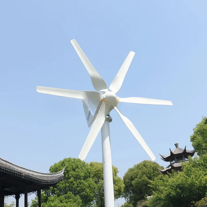 Windturbine - Windmolen - Windturbine Generator - Windenergie - Horizontale As - 3000W - 24V - Met MPPT Hybride Controller - 6 Messen - Stille en Efficiënte Energieoplossing - voor Thuisgebruik