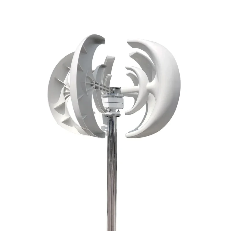 Windturbine - Windmolen - Windturbine Generator - Windenergie - Verticaal As - 3000W - 48V - Met MPPT Hybride Regeling - 5 Messen - Stille en Efficiënte Energieoplossing - voor Thuisgebruik