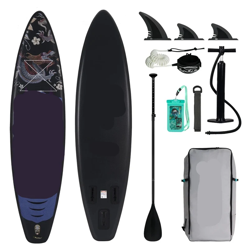 Supboard - Sup - Paddle Board - Sup Boards - 350x84x15cm - Ultra-Light - Opblaasbaar Stand Up Paddle Board - Max 165 kg - Waterdicht - Voor Rivier - Zee - Inclusief Paddle - Rugzak - Zadel & Accessoires - Zwart