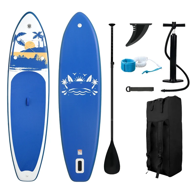 Supboard - Sup - Paddle Board - Sup Boards - 335x84x15cm - Ultra-Light - Opblaasbaar Paddle Board - Max 165 kg - Waterdicht - Voor Rivier - Zee - Inclusief Paddle - Rugzak - Zadel & Accessoires - Blauw