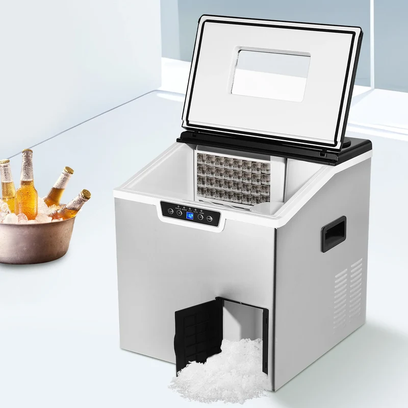 Ijsblokjesmachine - Elektrische Ijsblokjesmachine - Ijsmaker - Ijsmachine -150-180W - Automatische reiniging Luchtgekoeld - met LCD-scherm