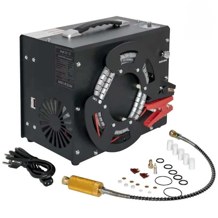 Luchtcompressor - Draagbare Luchtcompressor - Airpress Compressor - 300Bar - 4500Psi PCP - 220V - met Auto-stop Hogedrukcompressor - 12v Auto-voeding voor Geweer