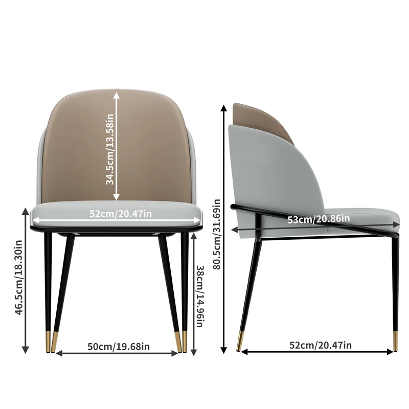 Eetkamerstoelen – Stoelen – Dinersstoelen – Zwarte Stoelen – Microfiber Kunstleer – Massief Houten Frame – Comfortabel Zitkussen
