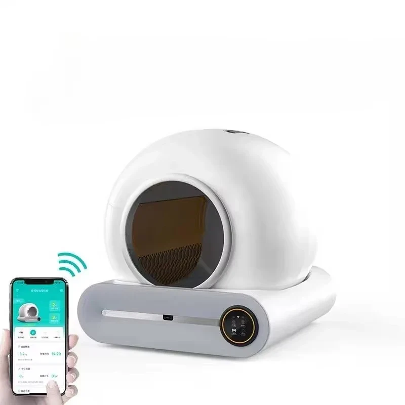 Automatische Kattenbak – Slimme Kattenbak – Zelfreinigende Kattenbak – App-Control – 65 Liter Capaciteit – Geurfiltering