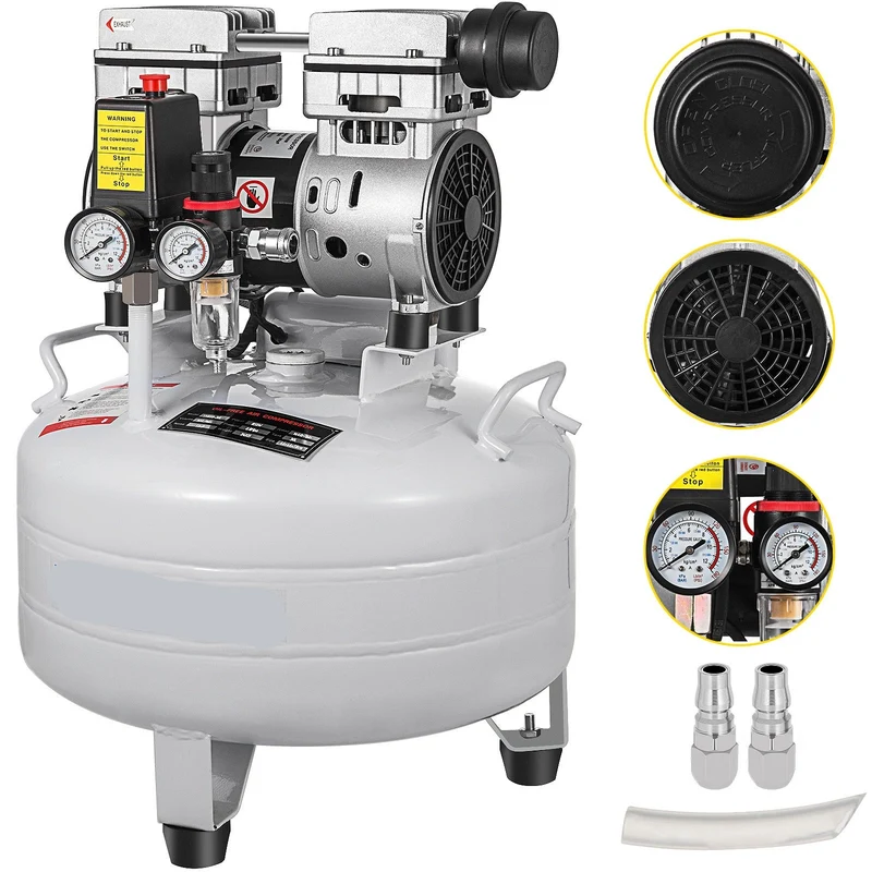 Luchtcompressor – Olievrij – Stil – Compact – Draagbaar – 30 Liter Tank – 850W Krachtige Motor