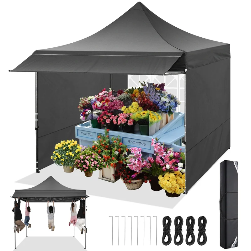 Partytent – Pop-Up Gazebo – Tent – Partyscherm – Waterdicht – 3x3 Meter – Verstelbaar Frame - Zwart