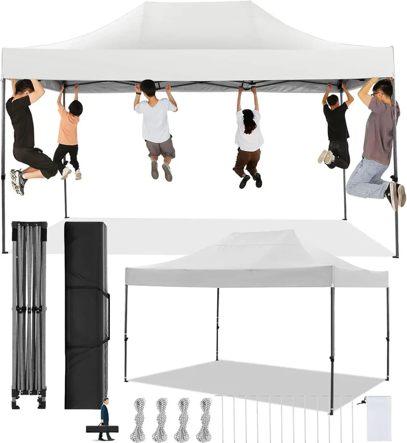 Vouwpaviljoen – Partytent – Vouwtent – Schaduwdoek – Tuinkamer – 3 X 4,5 Meter – Waterdicht 420D Oxford - Wit