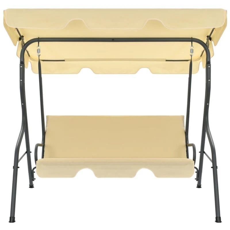 Schommelstoel – Schommelbank – Tuinbank – Schommelmeubel – Hangstoel – Off-White Kleur – 170x110x153 cm Groot – Comfortabele Wiegbeweging